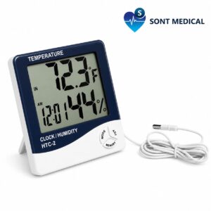 termohigrómetro, higrómetro, termómetro digital, medidor de humedad, control de temperatura, humedad relativa, monitoreo ambiental, cadena de frío, equipos de medición, instrumentos de laboratorio, control para farmacias, registro de temperatura, calibración de equipos, certificado de calibración, normatividad salud, termo-higrómetro digital, sensor de humedad